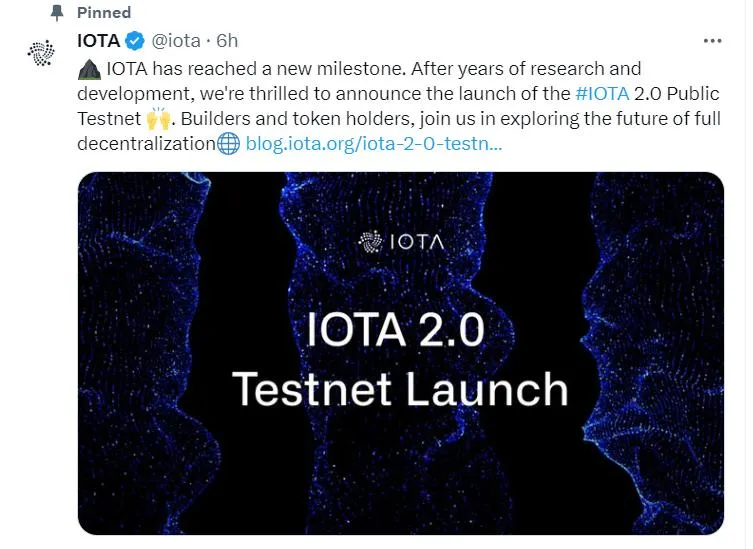 The IOTA Foundation запустила публичный тестнет IOTA 2.0