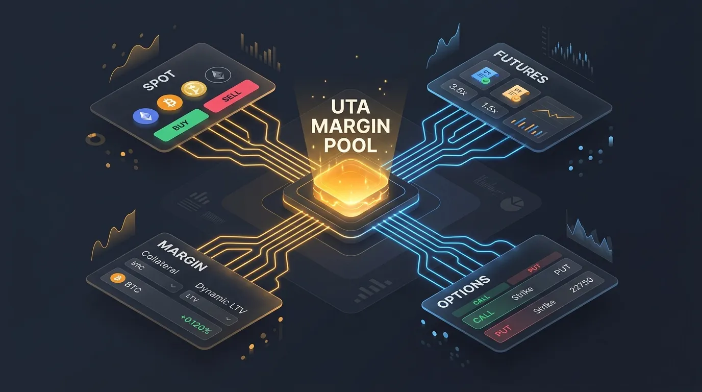 Схема работы Единого торгового аккаунта Bybit UTA единый маржинальный пул