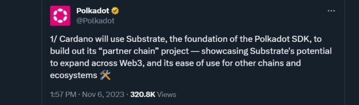 Cardano и Polkadot объявляют о сотрудничестве