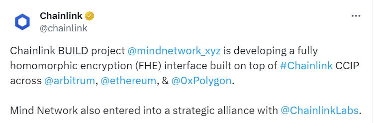 Mind Network и Chainlink запустили тестнет интерфейса с полным гомоморфным шифрованием (FHE)