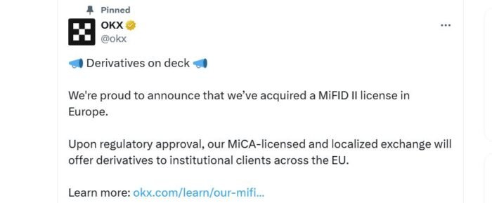 okx receives MiFID license