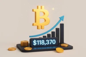 Bitcoin достигает нового исторического максимума $118,370 при снижении балансов бирж